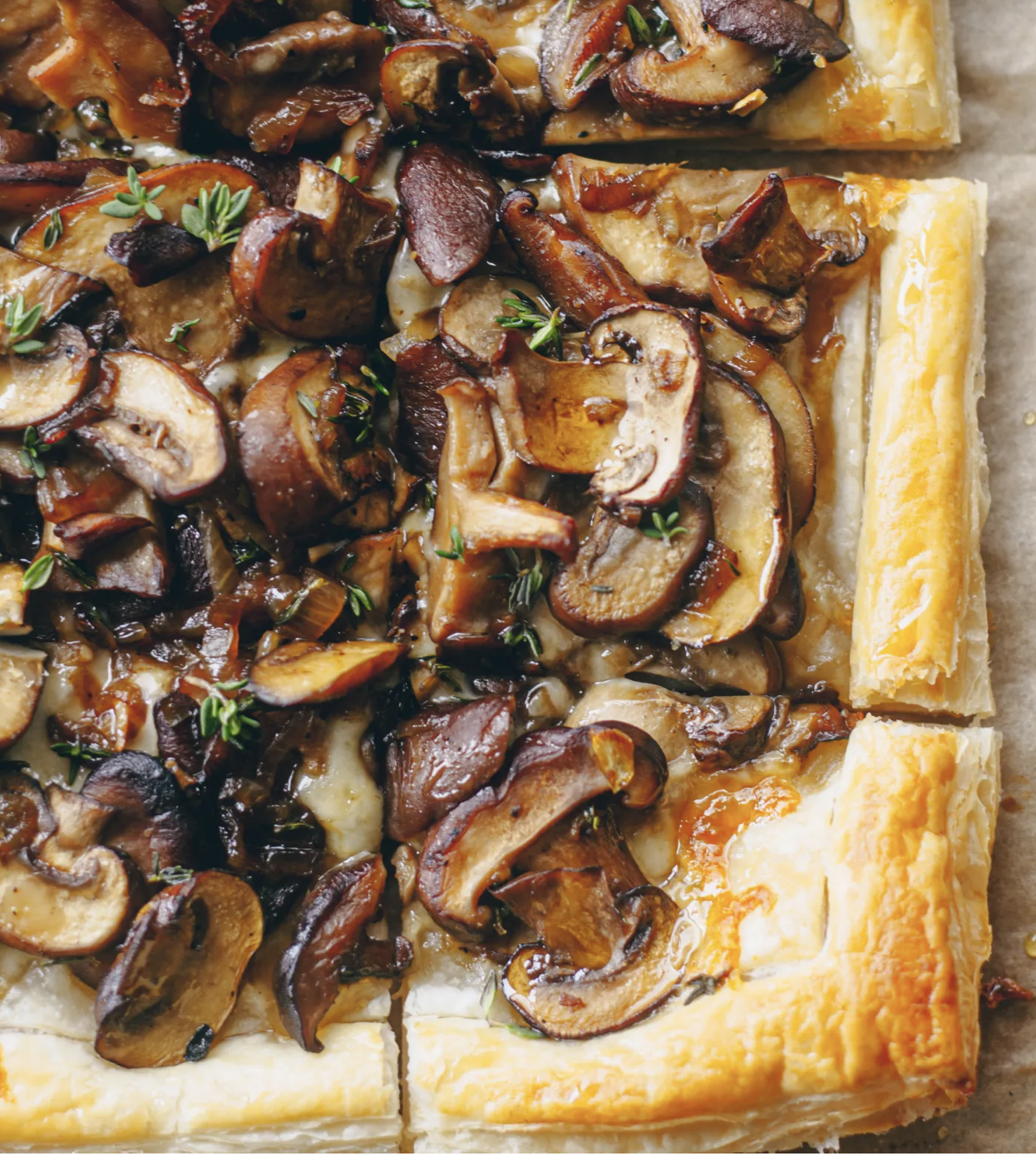 Mushroom and Gruyere Puff Pastry Tart